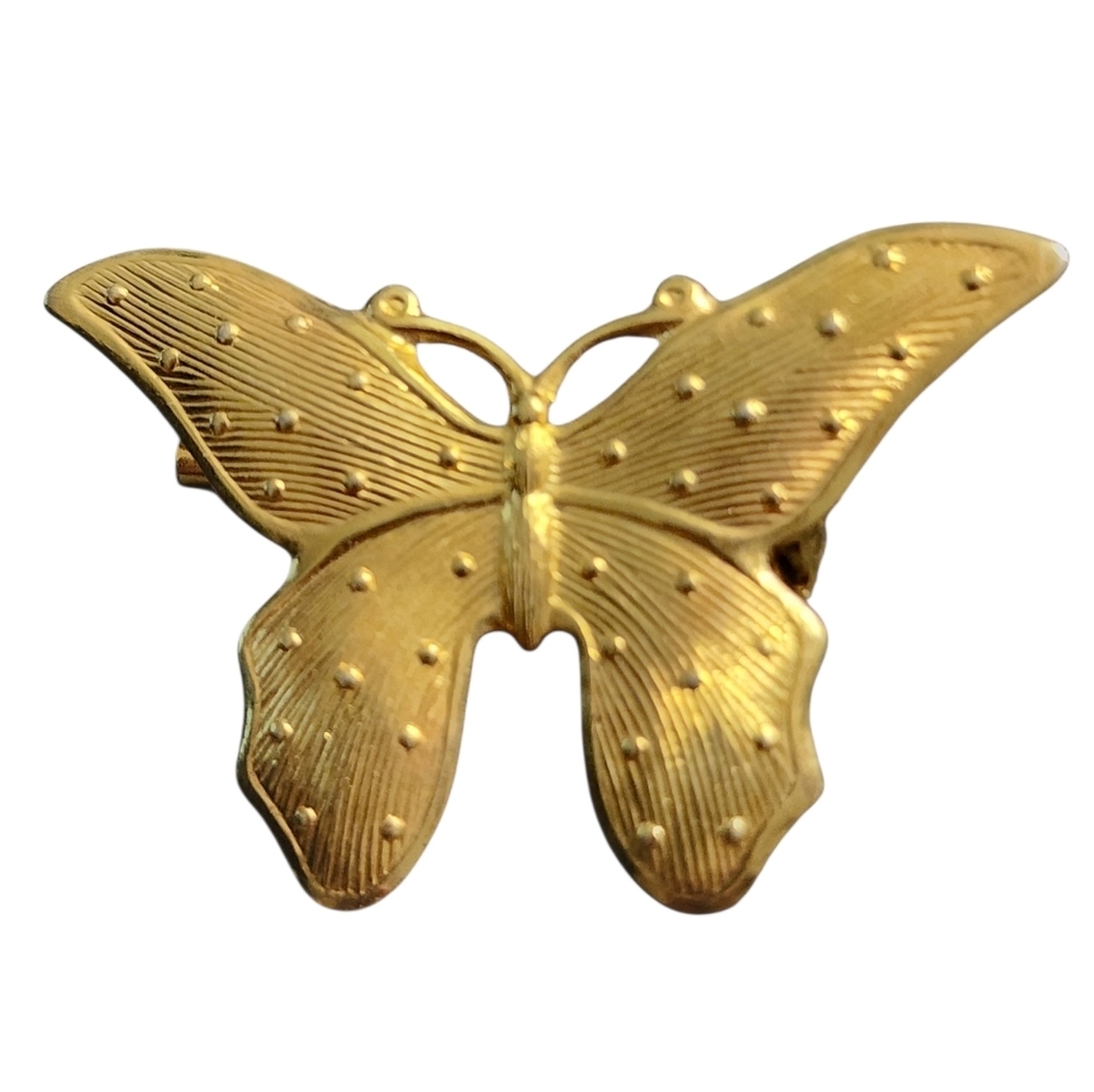 Vintage Art Nouveau Goldtone Butterfly Brooch